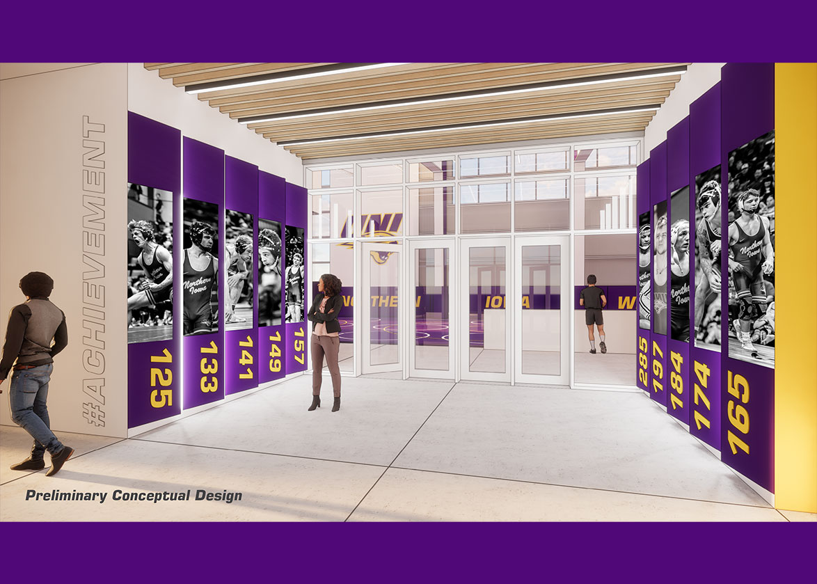 UNI Wrestling Training Facility Hall of Fame conceptual rendering