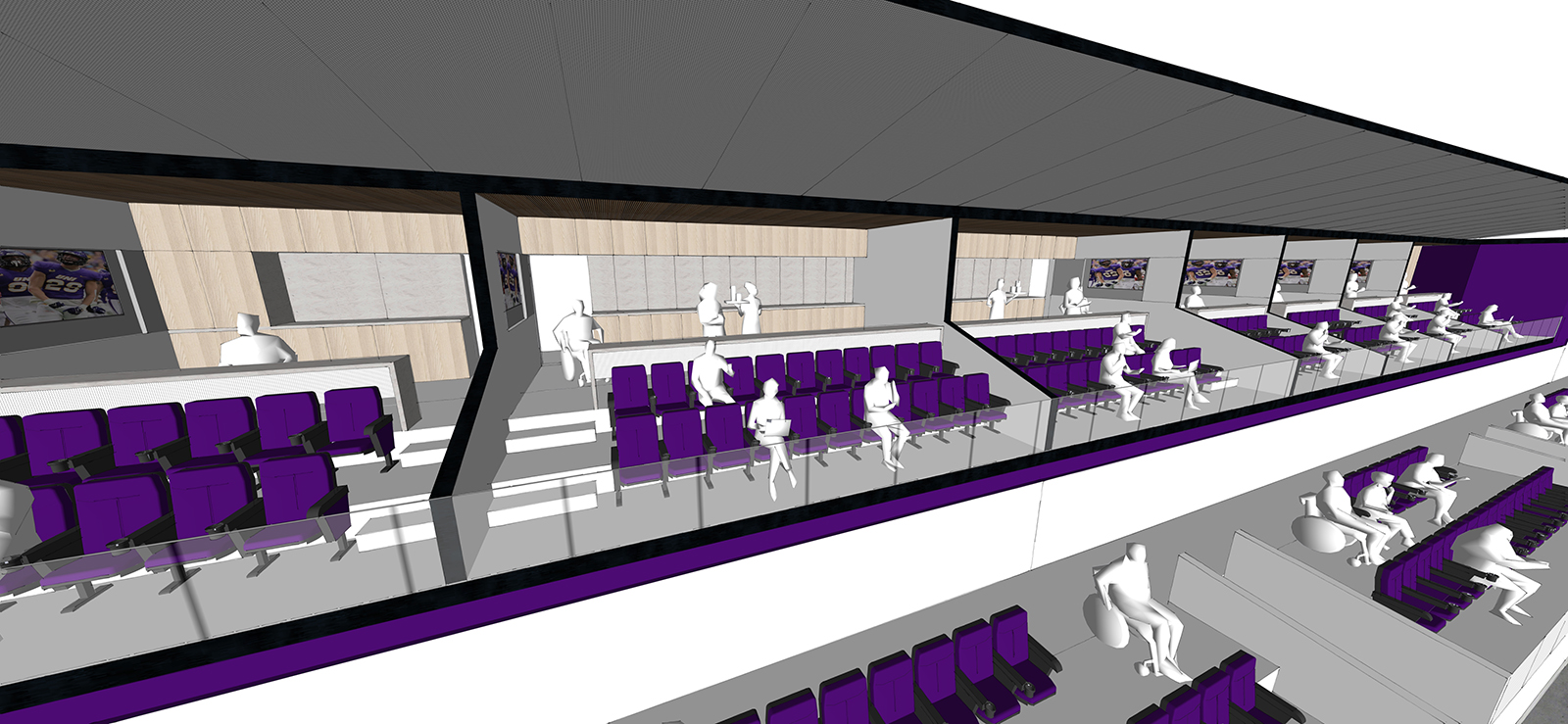 A rendering of the new suites on the west side of the UNI-Dome