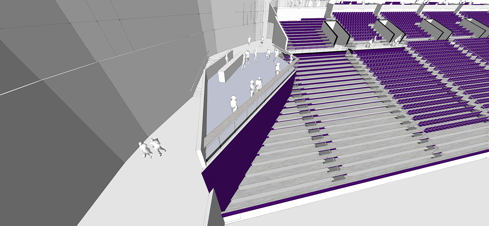 A rendering of the new party deck in the southwest corner of the UNI-Dome