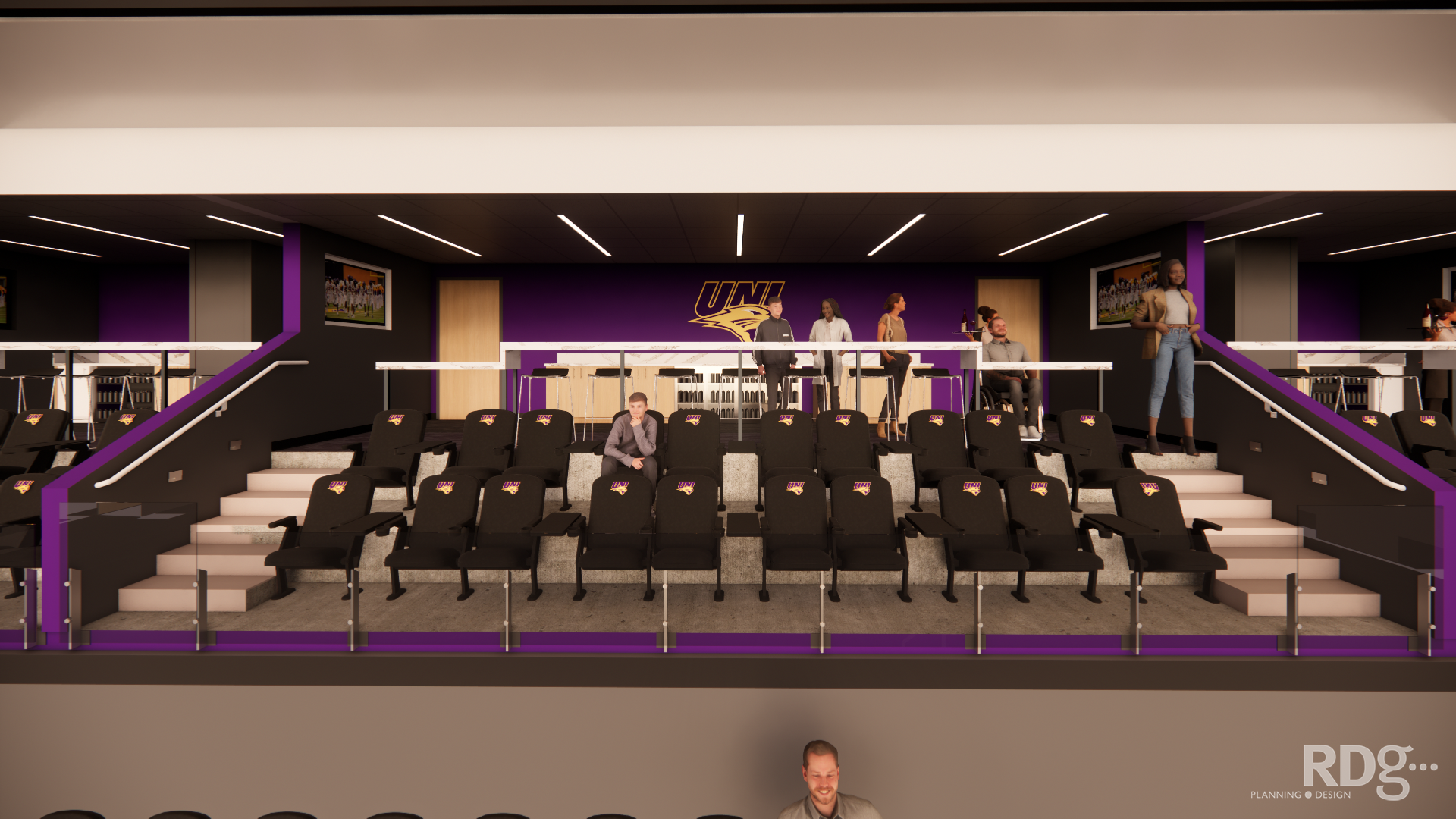 A rendering of the new suites in the UNI-Dome