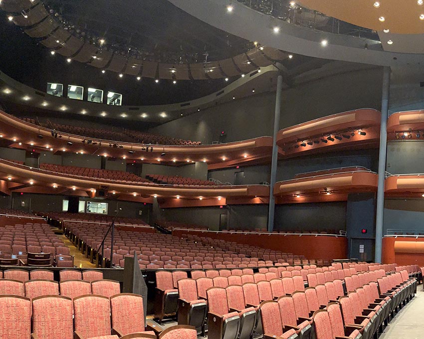 Gallagher Bluedorn Performing Arts Center new rows of seats in the Great Hall