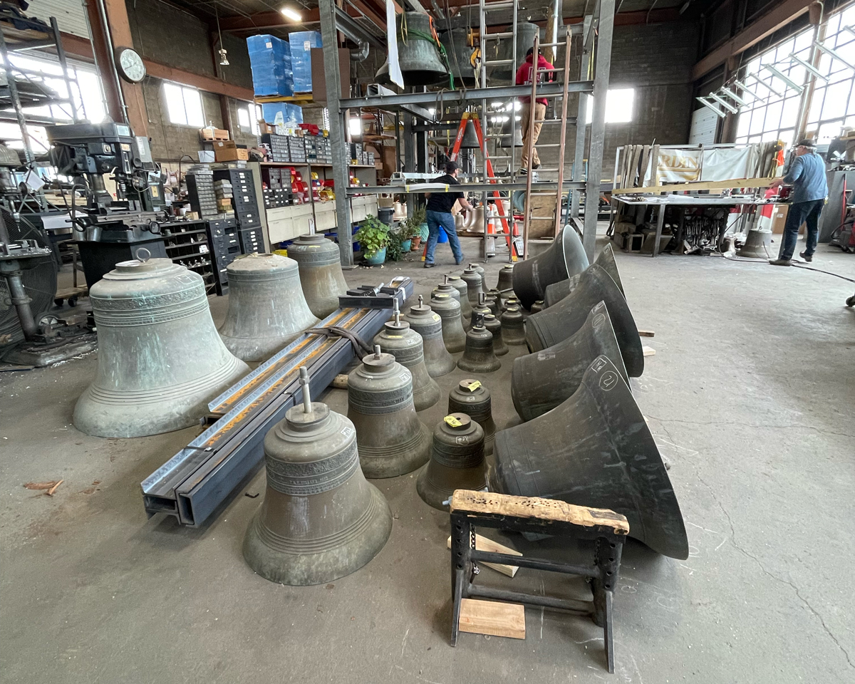 the bells from the UNI Campanile at The Verdin Company for restoration