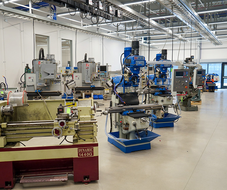 Industrial equipment in the Applied Engineering Building