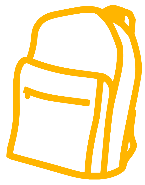 gold backpack graphic