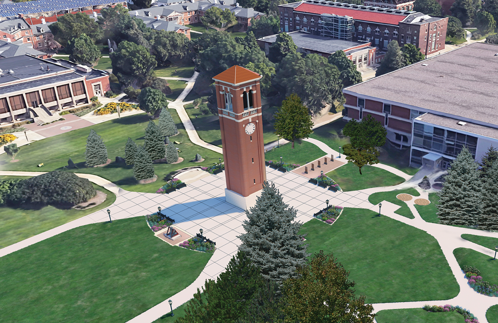 A rendering of the renovated Campanile Plaza