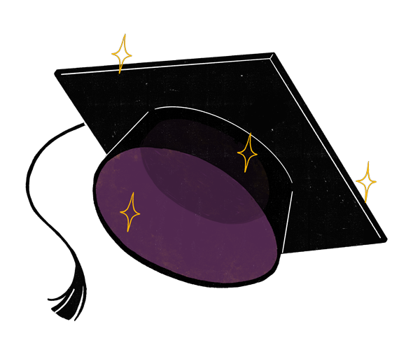 An illustration of a mortarboard