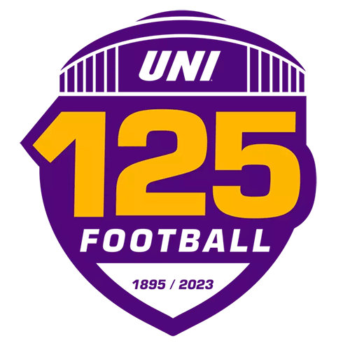125 Years of UNI Football logo-1895 to 2023