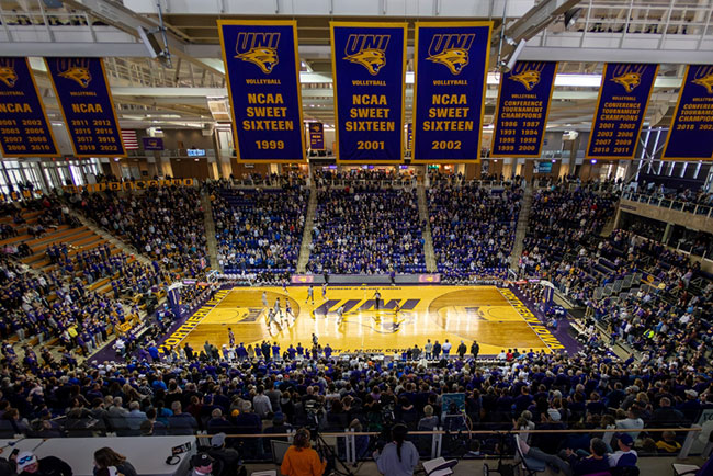 UNI McLeod Center packed for a basketball game