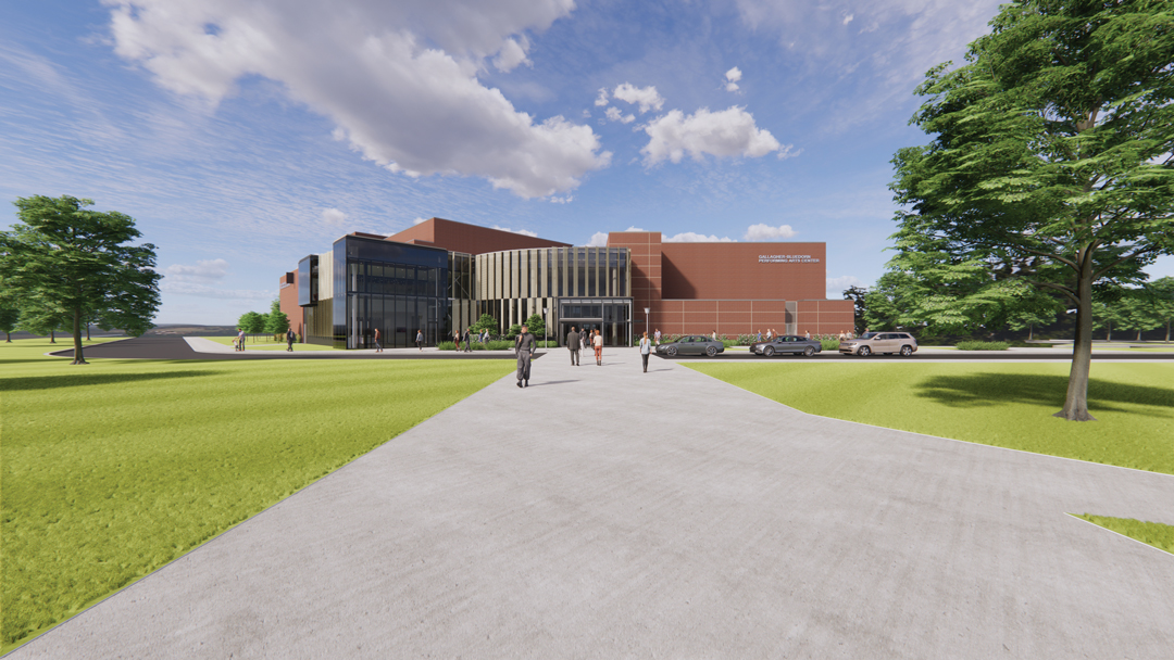 Gallagher Bluedorn Performing Arts Center outdoor conceptual rendering