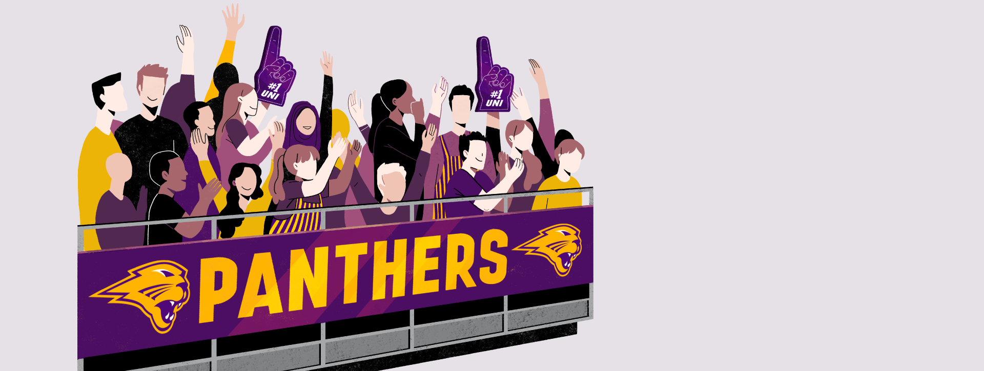 Fans cheering on the Panthers in the UNI-Dome