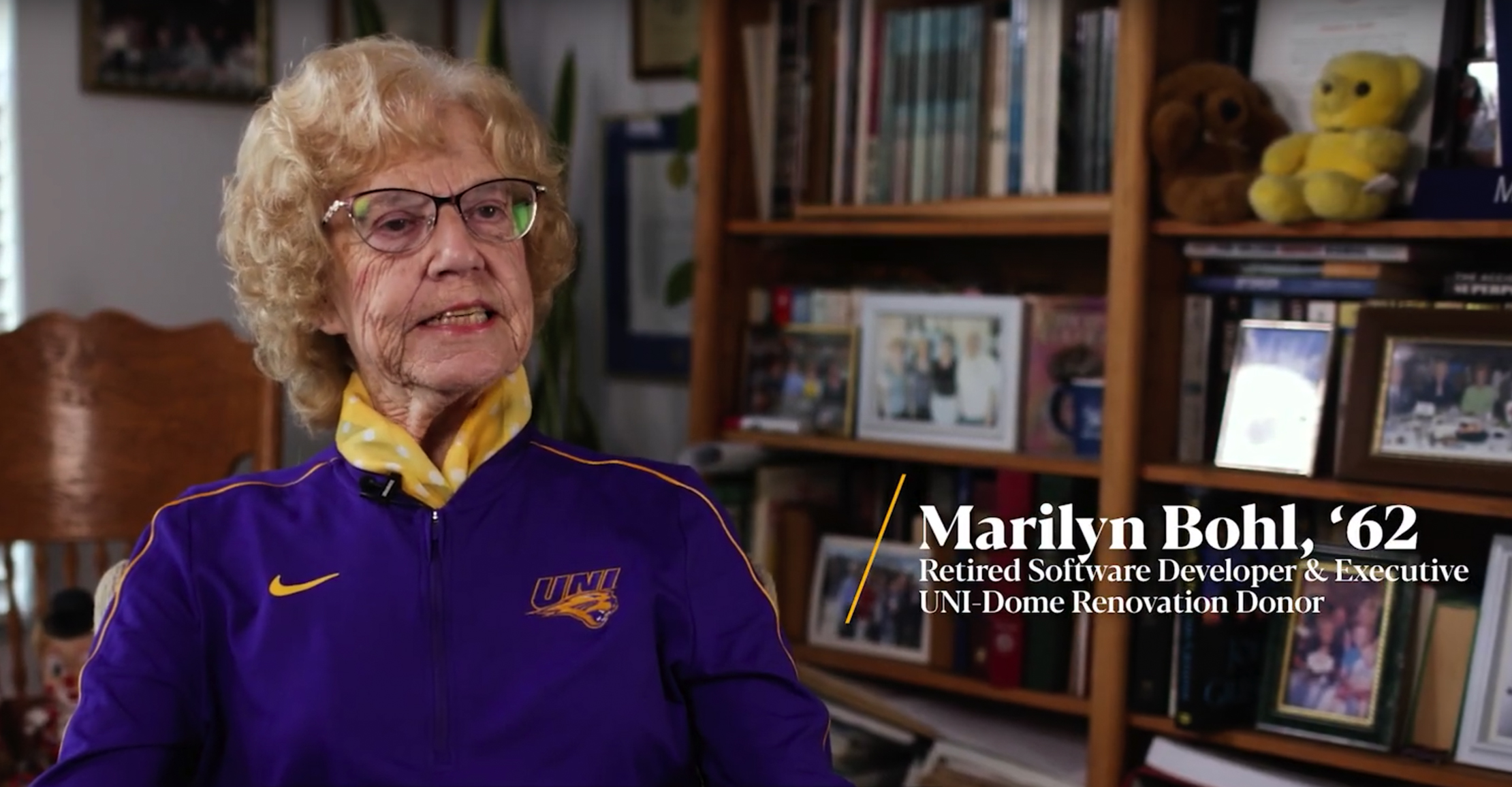 Marilyn Bohl, '62 UNI alum, Retired software developer & executive, UNI-Dome renovation donor