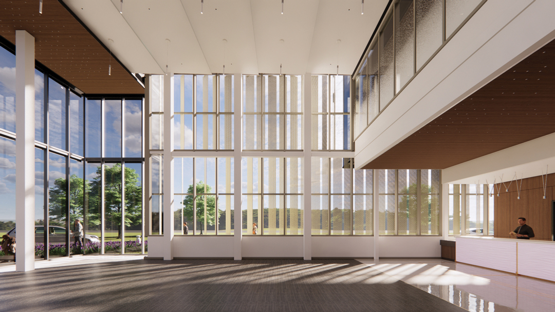 Gallagher Bluedorn Performing Arts Center indoor conceptual rendering